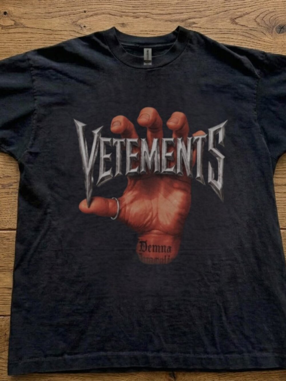 Gildan Black Vetements Graphic Tshirt